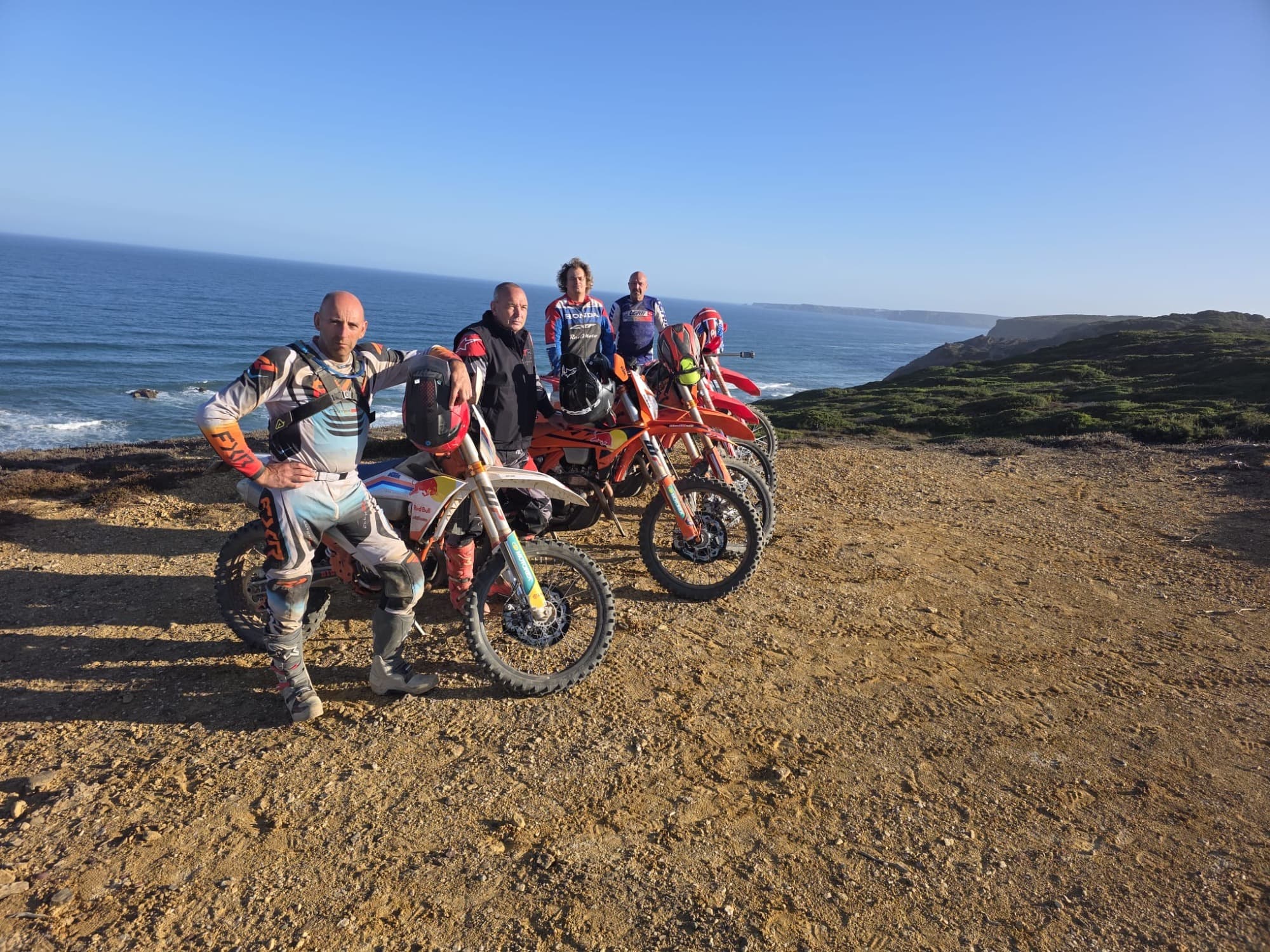 Enduro Algarve riders grouped together after a trail ride